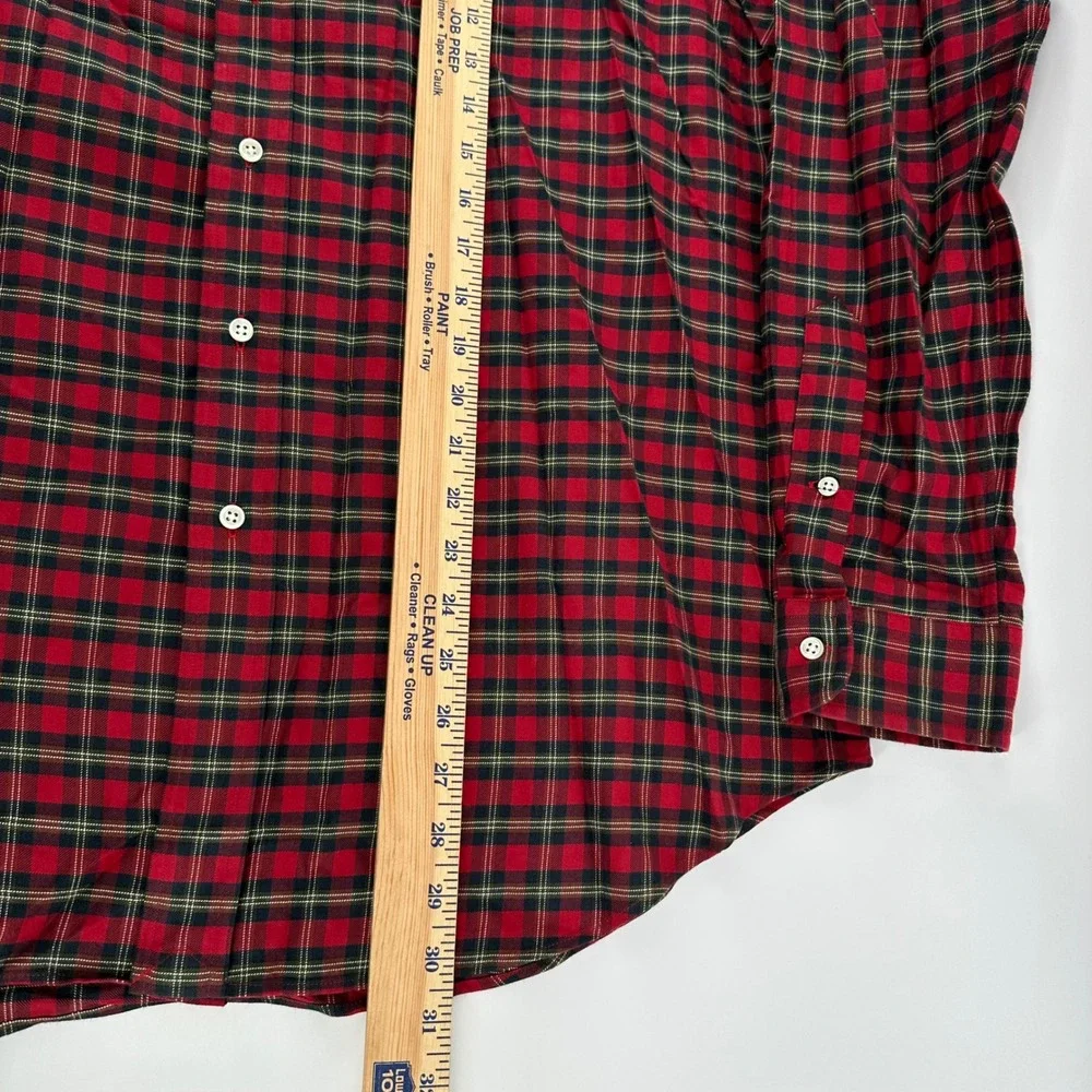 Ralph Lauren Classic Fit Plaid Button Down Shirt Mens XL Red Black Green Pony - Picture 4 of 6